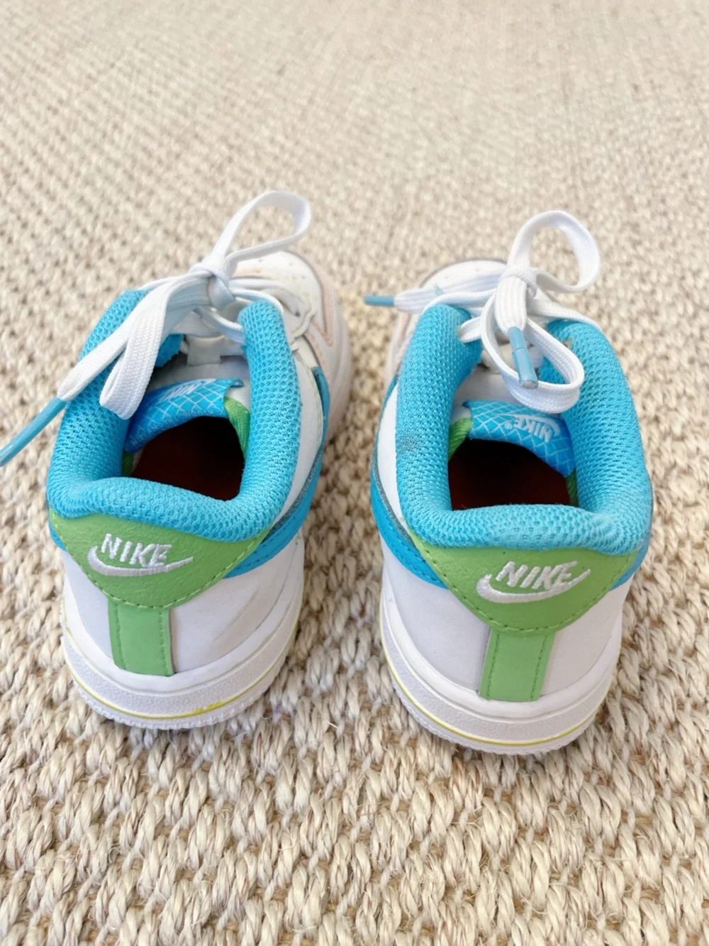 Toddler's Nike Force 1 LV8 White/Baltic Blue-Action Green (FJ4811 100) 10